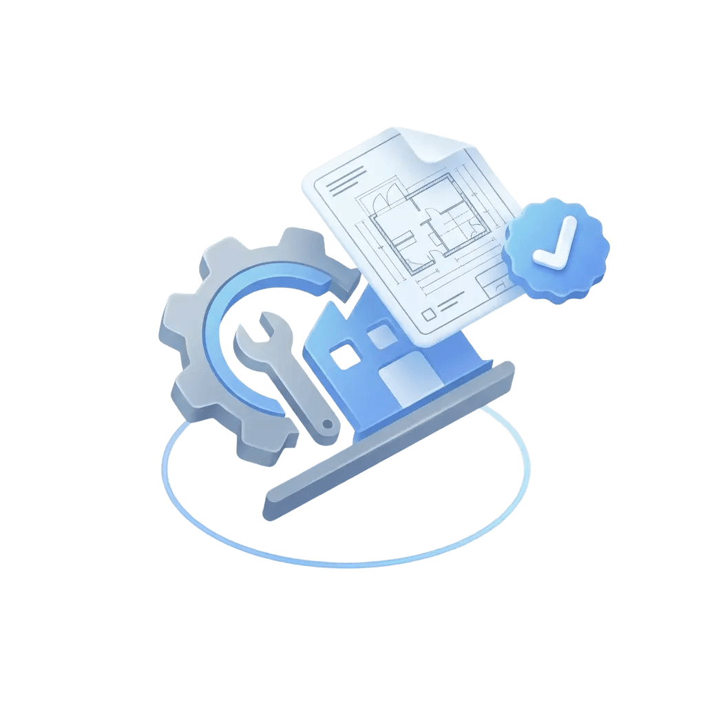 Isometric clipboard with lightbulb and technical notes